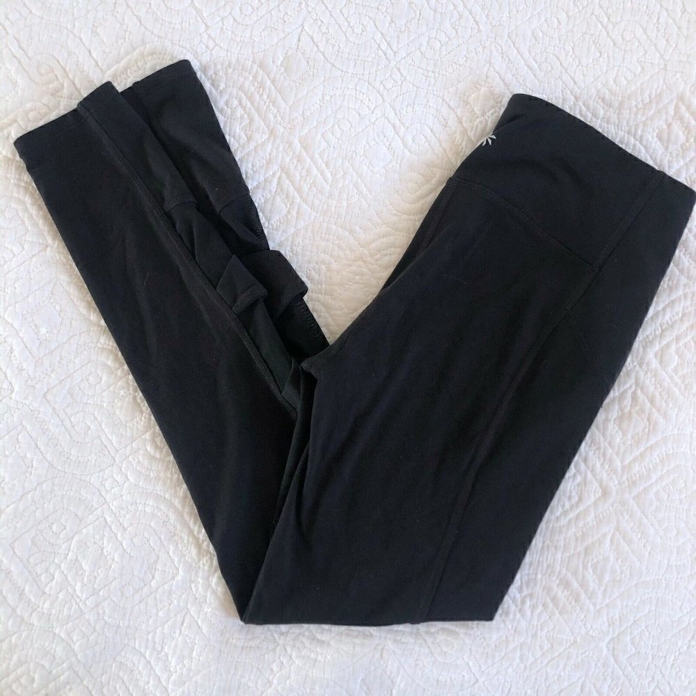 Athleta  Black Leggings Criss Cross Mesh Inserts